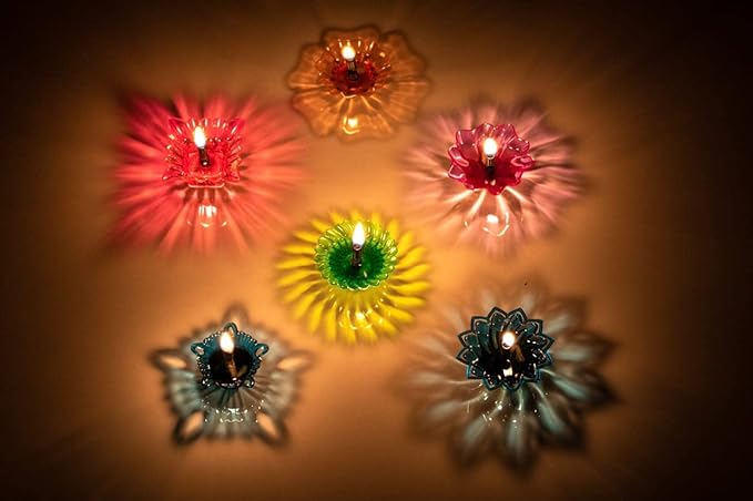 Colourful Reflection Diyas (Reusable)