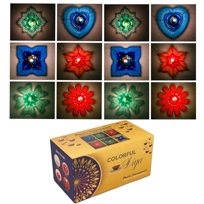 Colourful Reflection Diyas (Reusable)