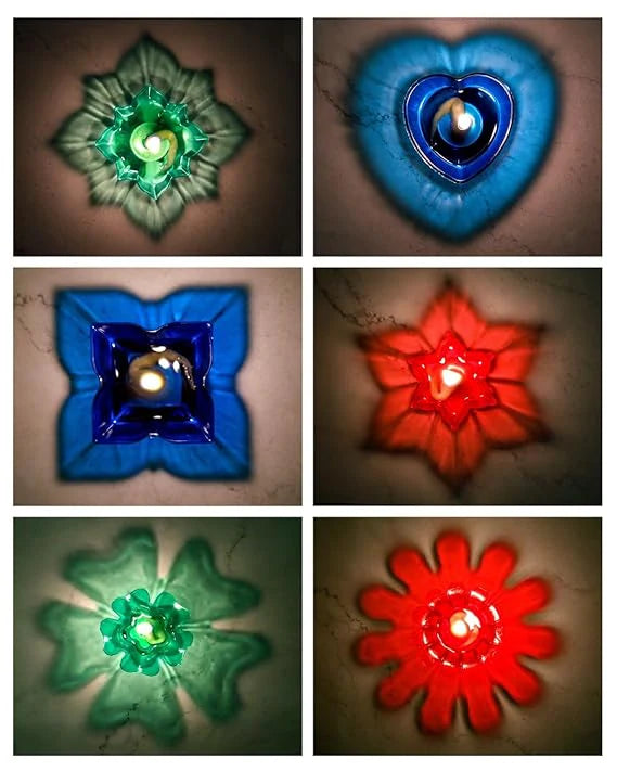 Colourful Reflection Diyas (Reusable)